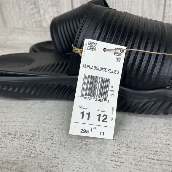 Adidas Alphabounce 2.0 Slide comfort Sandals Men Size 11 Foam Shoes Triple Black main image 2